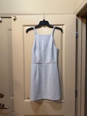 French Connection Pale Blue Square Neck Mini Dress